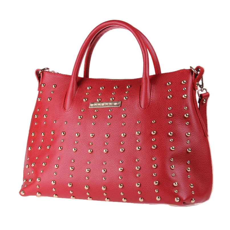 Domy Rosso Martellato – Borsa Artigianale in Pelle di Vitello