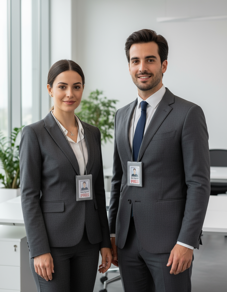 Porta Badge in Vera Pelle