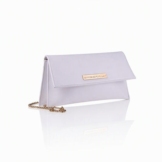 Laura – Pochette artigianale in pelle di vitello con patta