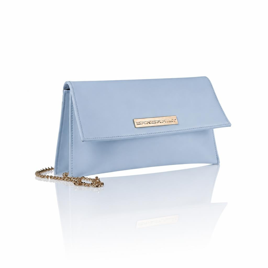 Laura – Pochette artigianale in pelle di vitello con patta