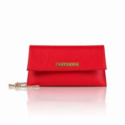 Laura – Pochette artigianale in pelle di vitello con patta