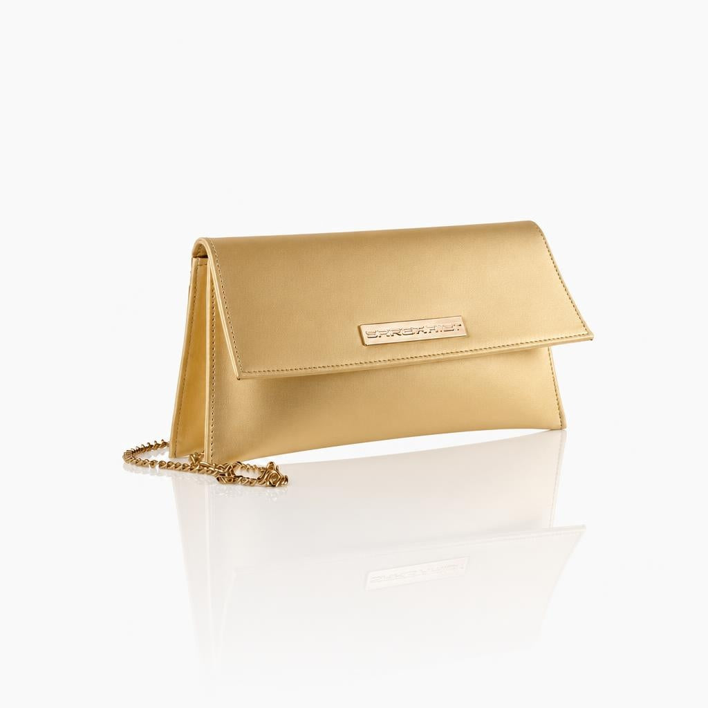 Laura – Pochette artigianale in pelle di vitello con patta