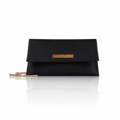 Laura – Pochette artigianale in pelle di vitello con patta
