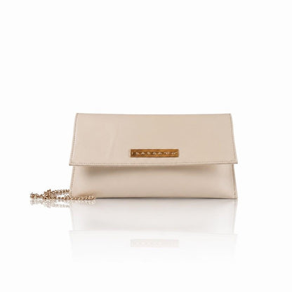 Laura – Pochette artigianale in pelle di vitello con patta