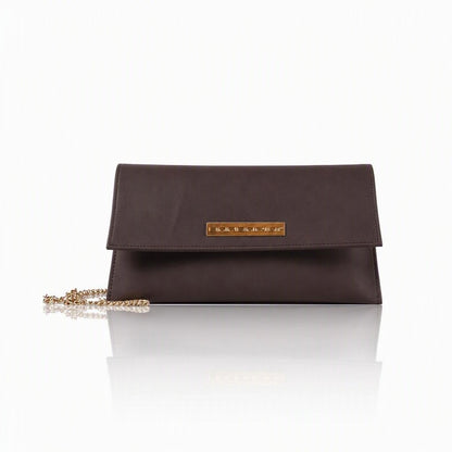 Laura – Pochette artigianale in pelle di vitello con patta
