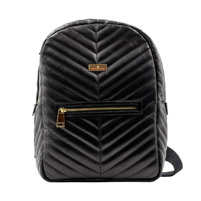 Zaino Flora Max - Zaino in Vera Pelle Trapuntata Nera