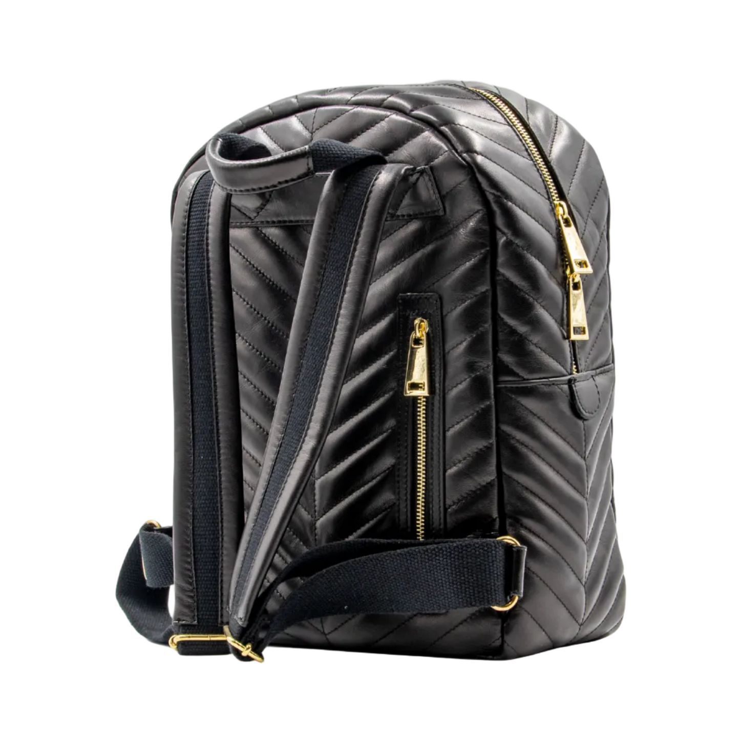 Zaino Flora Max - Zaino in Vera Pelle Trapuntata Nera