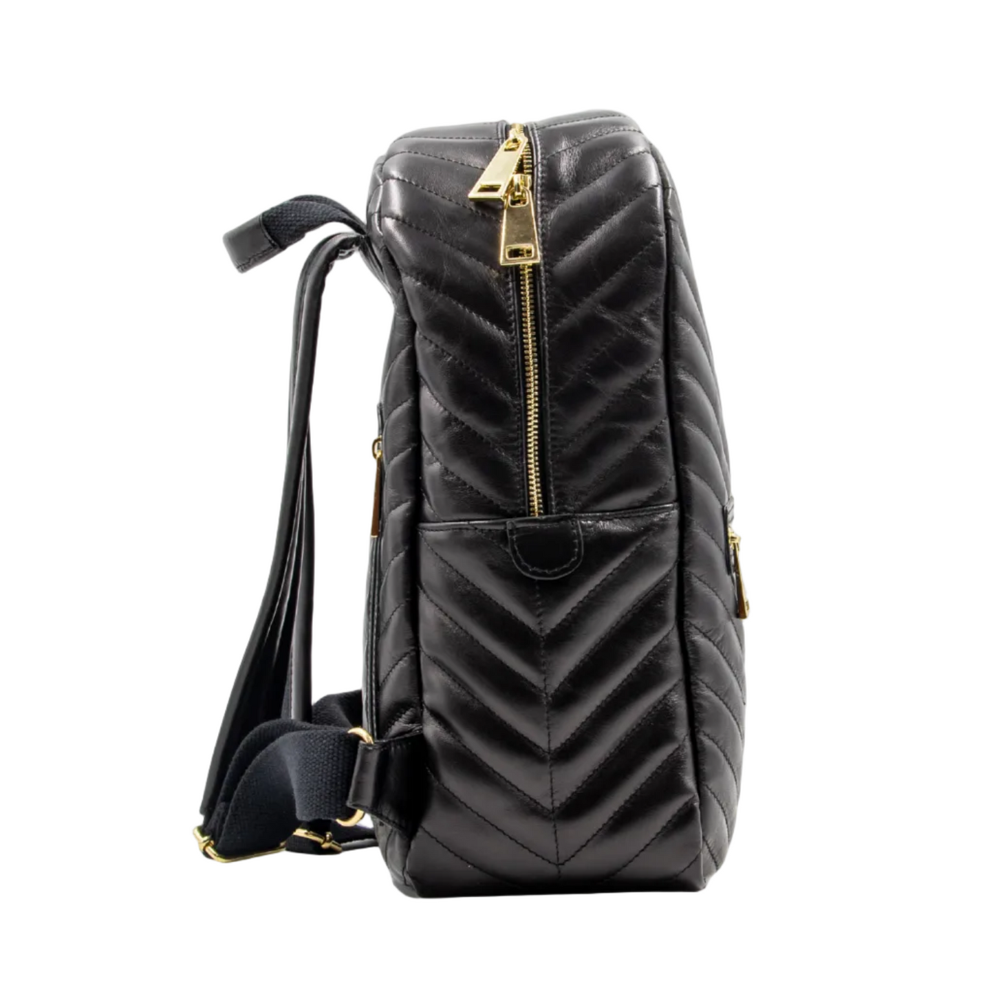 Zaino Flora Max - Zaino in Vera Pelle Trapuntata Nera