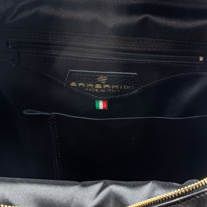 Zaino Flora Max - Zaino in Vera Pelle Trapuntata Nera