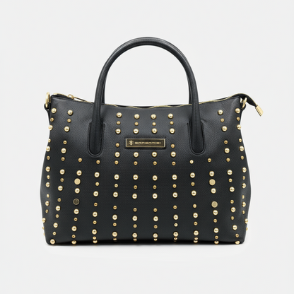 Domy Nero Martellato – Borsa Artigianale in Pelle di Vitello