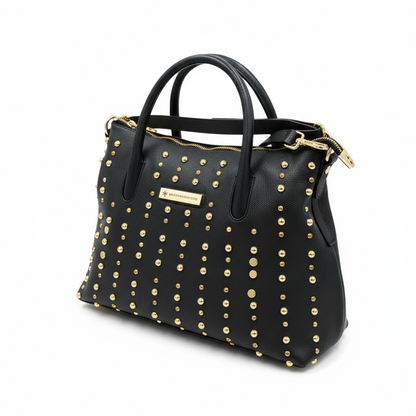 Domy Nero Martellato – Borsa Artigianale in Pelle di Vitello