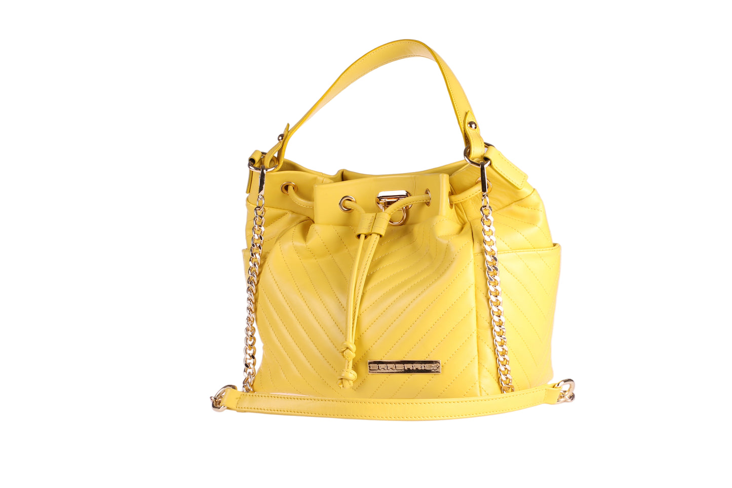 Borsa Secchiello Shana - Pelle Trapuntata Giallo Limone