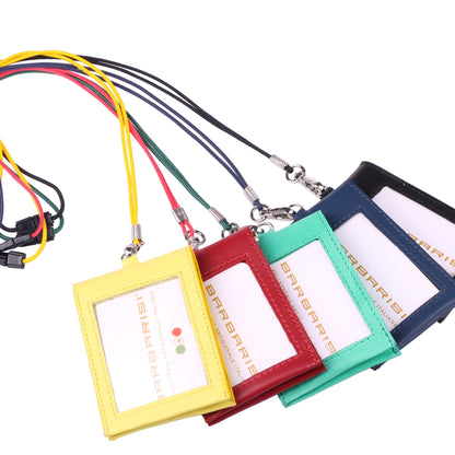 Portatesserino Verticale in Vera Pelle 10x7,5 cm con Moschettone