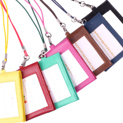 Portatesserino Verticale in Vera Pelle 10x7,5 cm con Moschettone