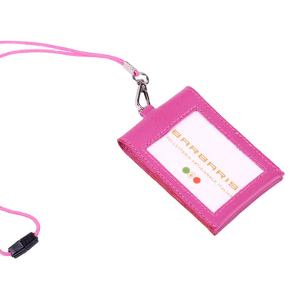 Portatesserino Verticale in Vera Pelle 10x7,5 cm con Moschettone