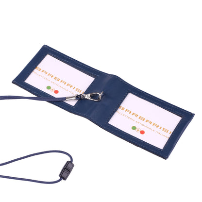 Portatesserino Verticale in Vera Pelle 10x7,5 cm con Moschettone