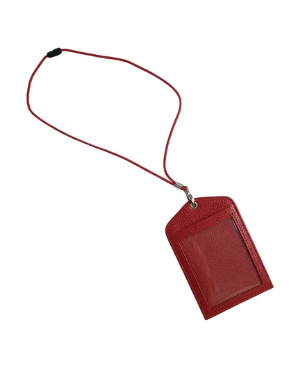 Porta badge per guida unica faccia 10x7,5 cm mod. Lety vera pelle