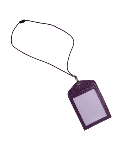 Porta badge per guida unica faccia 10x7,5 cm mod. Lety vera pelle