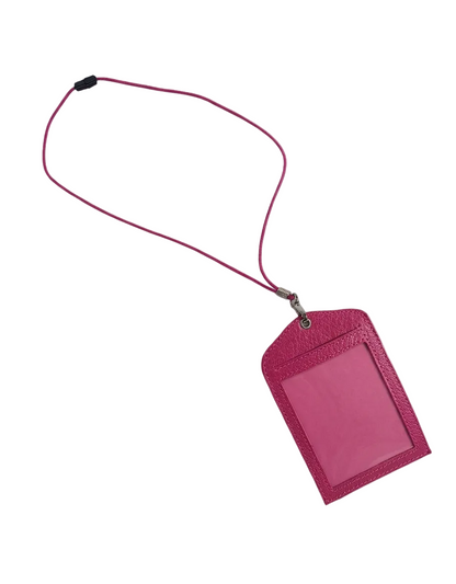 Porta badge per guida unica faccia 10x7,5 cm mod. Lety vera pelle