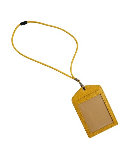 Porta badge per guida unica faccia 10x7,5 cm mod. Lety vera pelle