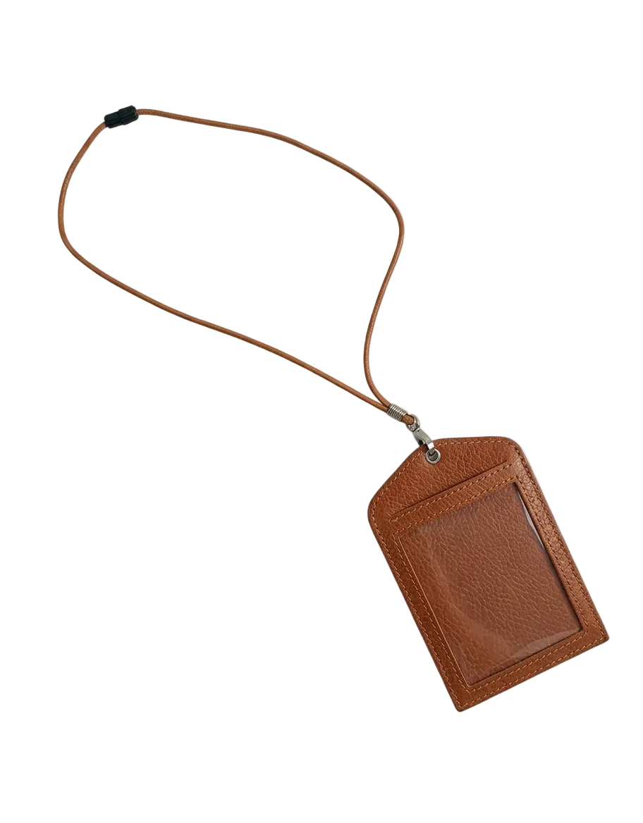 Porta badge per guida unica faccia 10x7,5 cm mod. Lety vera pelle