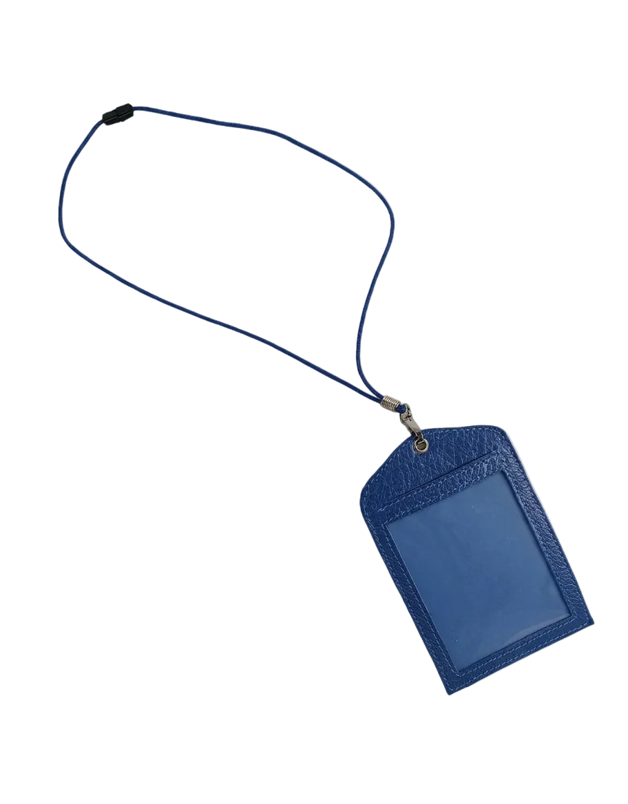 Porta badge per guida unica faccia 10x7,5 cm mod. Lety vera pelle