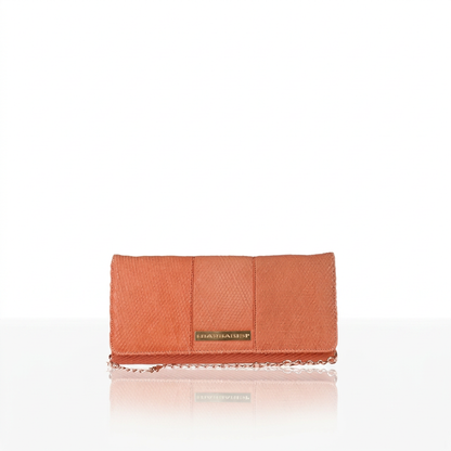 Barbara – Pochette Donna in Pelle di Vitello Rosso Corallo