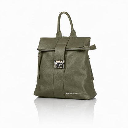 Zainetto donna Aurora in vera pelle di vitello martellato verde