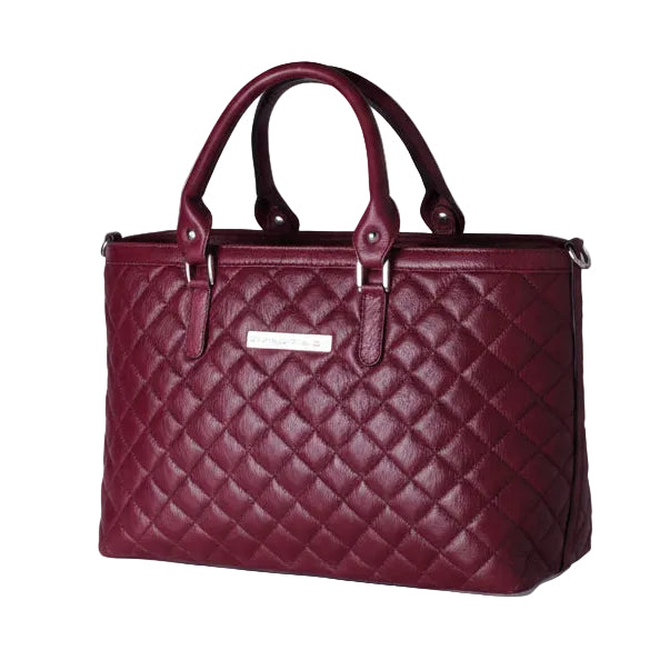 Borsa Naomi Trapuntata Vera Pelle Borgogna Made in Italy