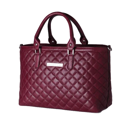 Borsa Naomi Trapuntata Vera Pelle Borgogna Made in Italy