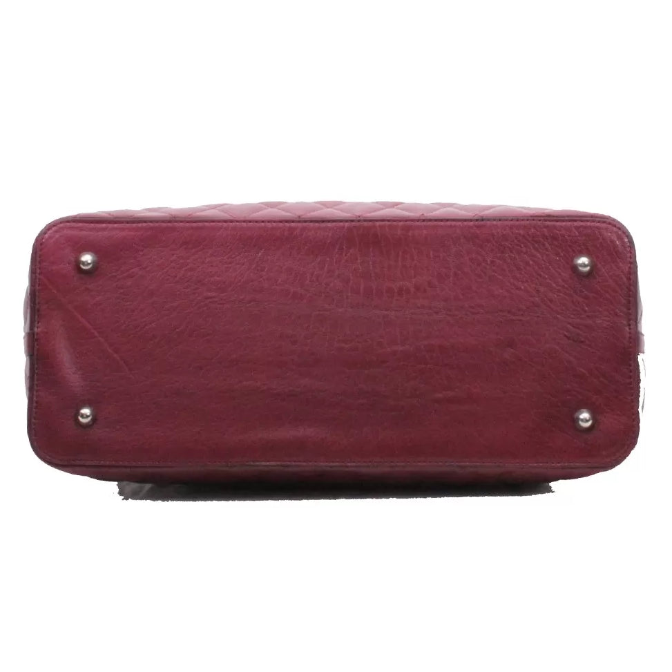 Borsa Naomi Trapuntata Vera Pelle Borgogna Made in Italy