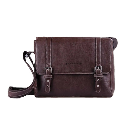 Borsa a Tracolla San Paolo da Uomo in Vera Pelle - Scomparto PC 15,6"