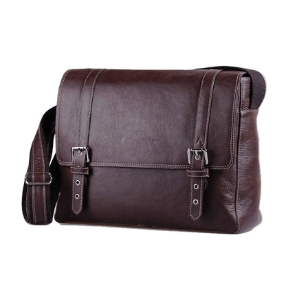 Borsa a Tracolla San Paolo da Uomo in Vera Pelle - Scomparto PC 15,6"