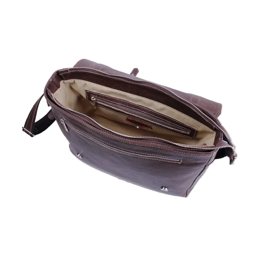 Borsa a Tracolla San Paolo da Uomo in Vera Pelle - Scomparto PC 15,6"