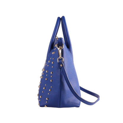 Domy Blu Elettrico – Borsa Artigianale in Pelle di Vitello