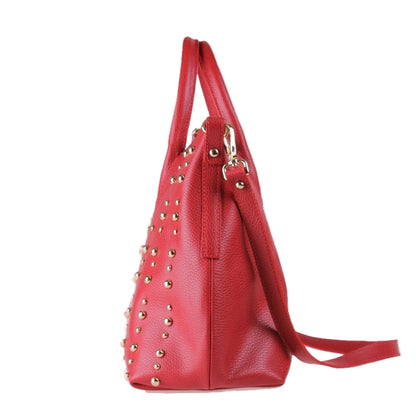 Domy Rosso Martellato – Borsa Artigianale in Pelle di Vitello