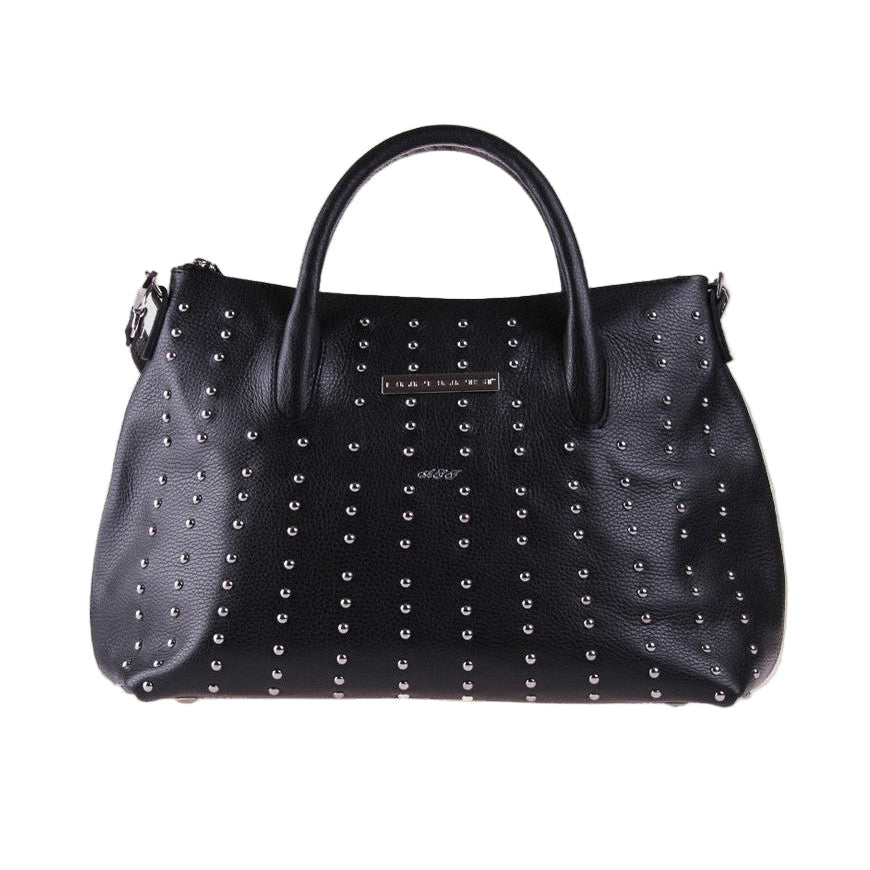 Domy Nero Martellato – Borsa Artigianale in Pelle di Vitello