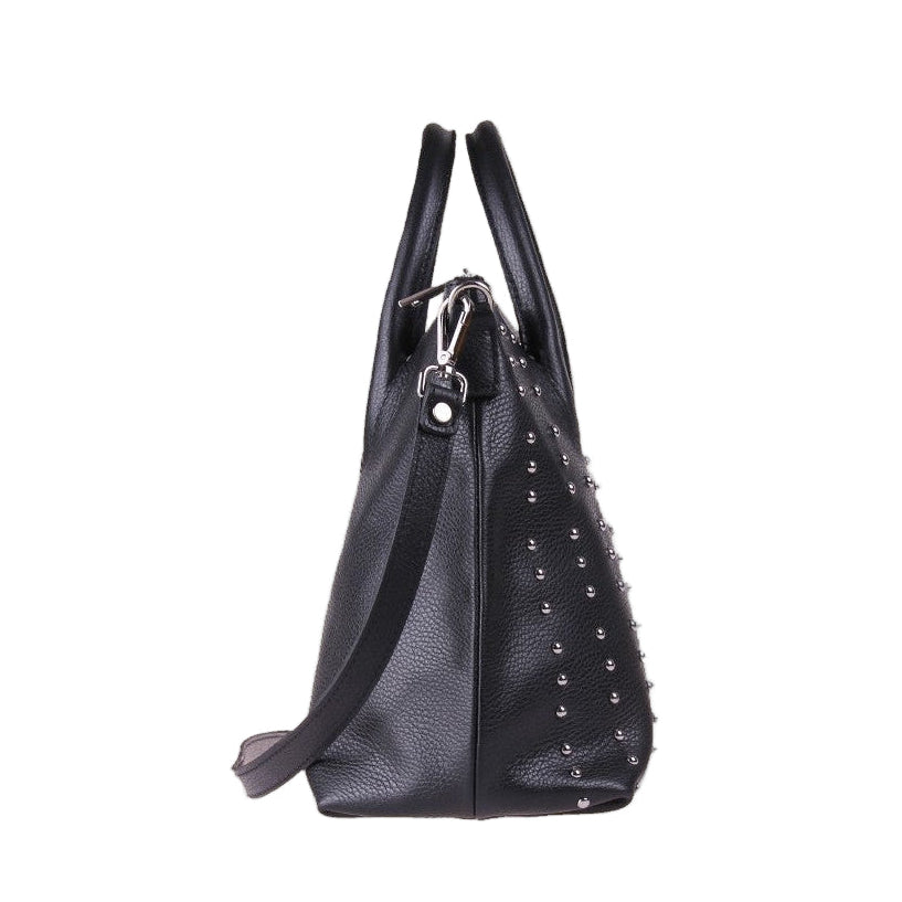 Domy Nero Martellato – Borsa Artigianale in Pelle di Vitello