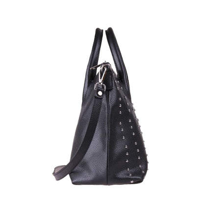 Domy Nero Martellato – Borsa Artigianale in Pelle di Vitello