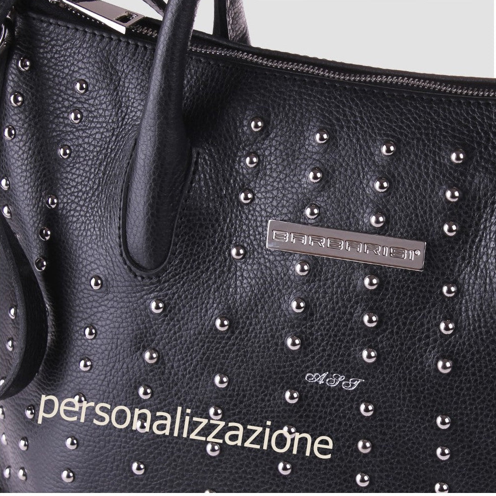 Domy Nero Martellato – Borsa Artigianale in Pelle di Vitello