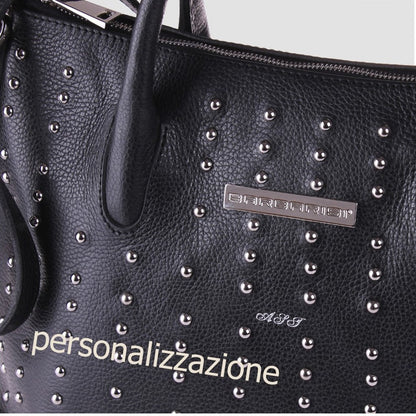 Domy Nero Martellato – Borsa Artigianale in Pelle di Vitello