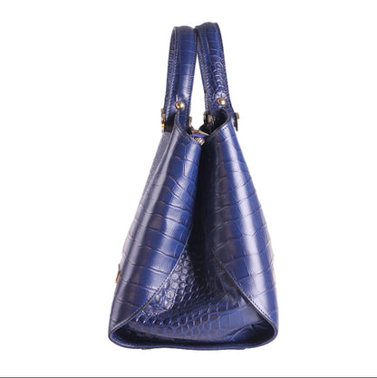 Cetara blu stampa cocco in vera pelle