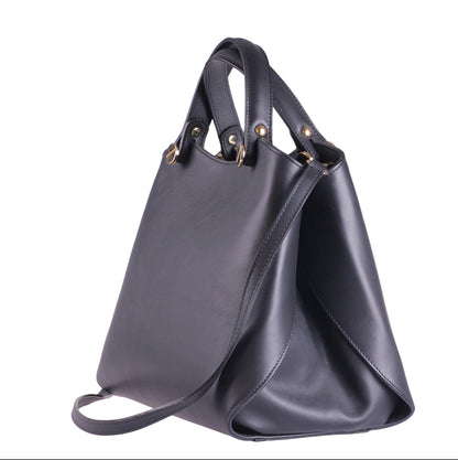 Cetara nero liscio in vera pelle