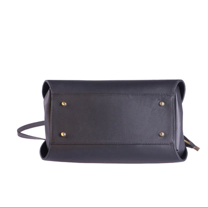 Cetara nero liscio in vera pelle