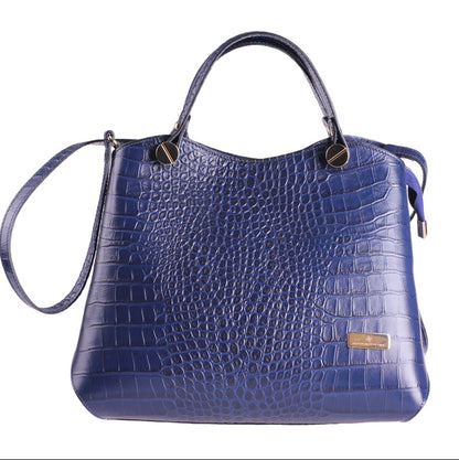 Cetara blu stampa cocco in vera pelle