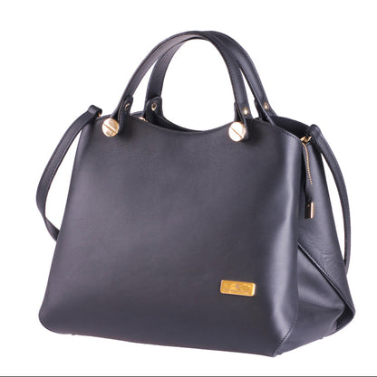 Cetara nero liscio in vera pelle