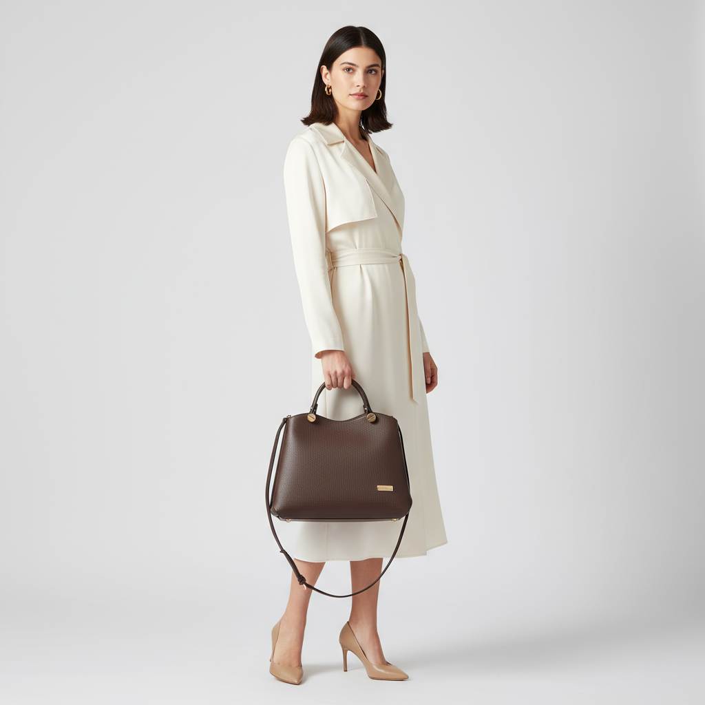 Modella con borsa Cetara testa di moro