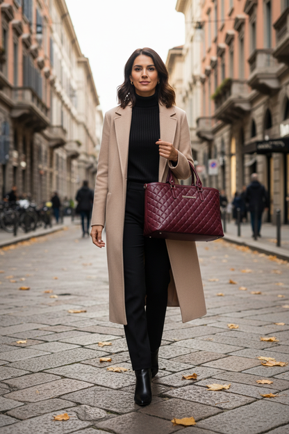 Naomi Borgogna - Outfit cappotto beige