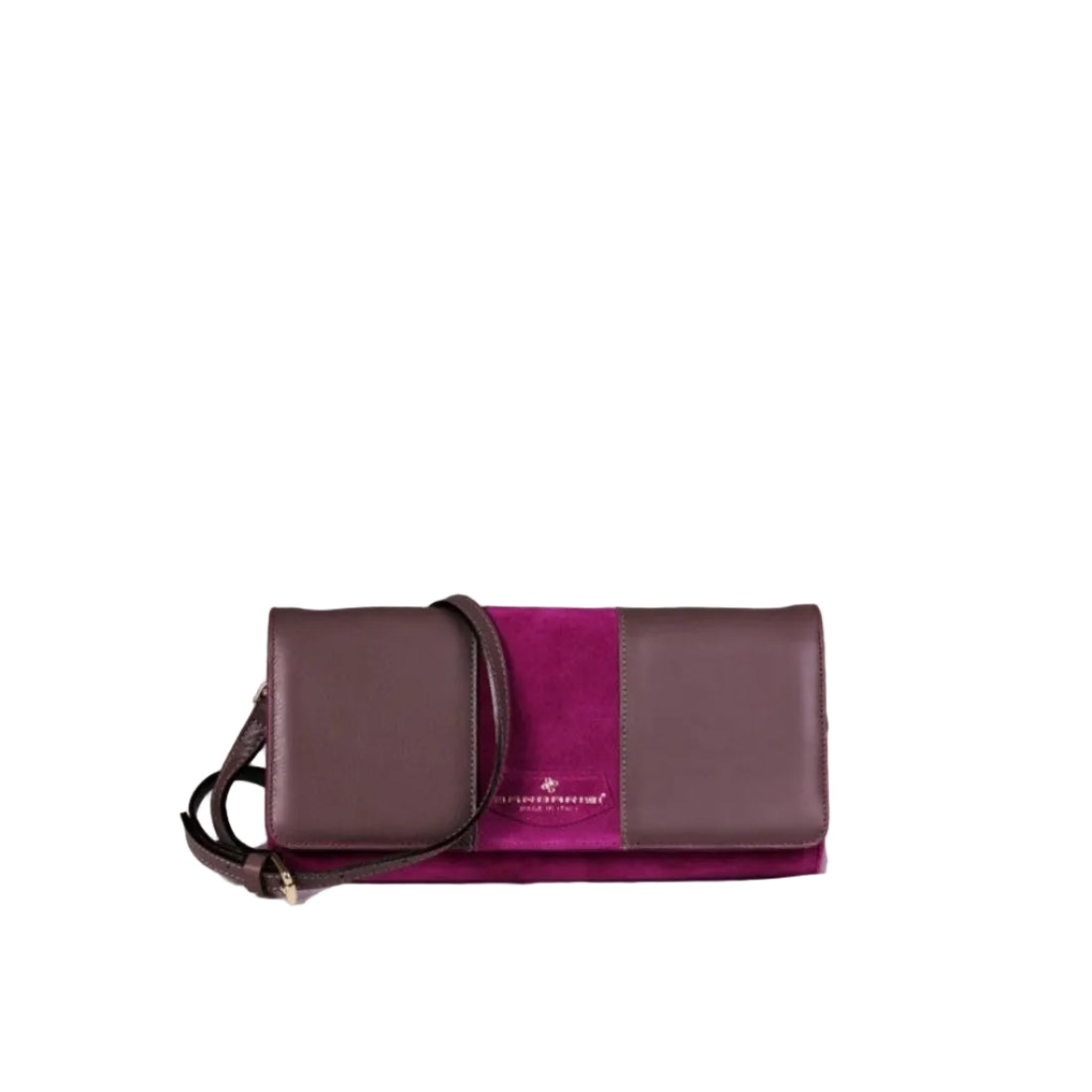 Pochette Barbara Bicolor da donna in pelle, dettagli e retro