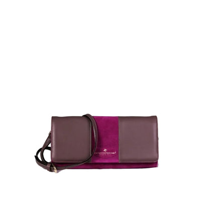 Pochette Barbara Bicolor da donna in pelle, dettagli e retro